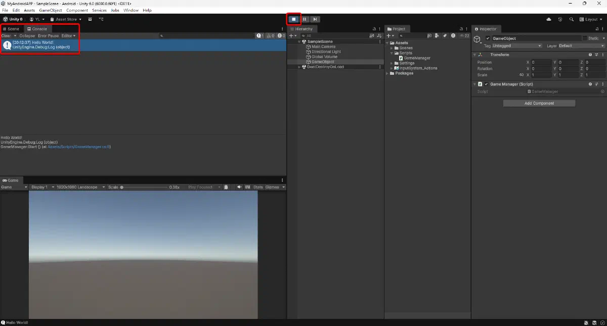 在 Console 中看到 Hello World 輸出