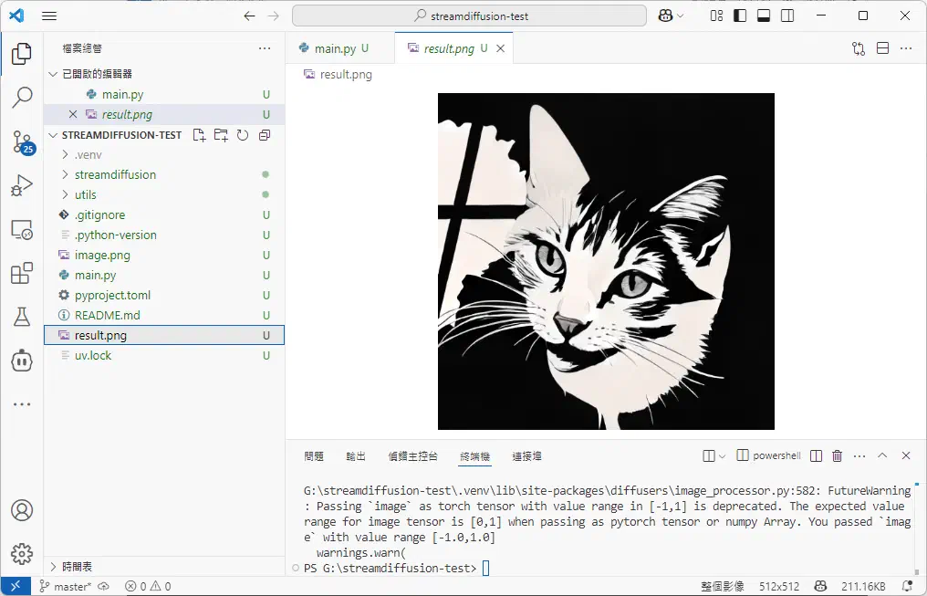 透過 StreamDiffusion 的 Img2Img 生成結果