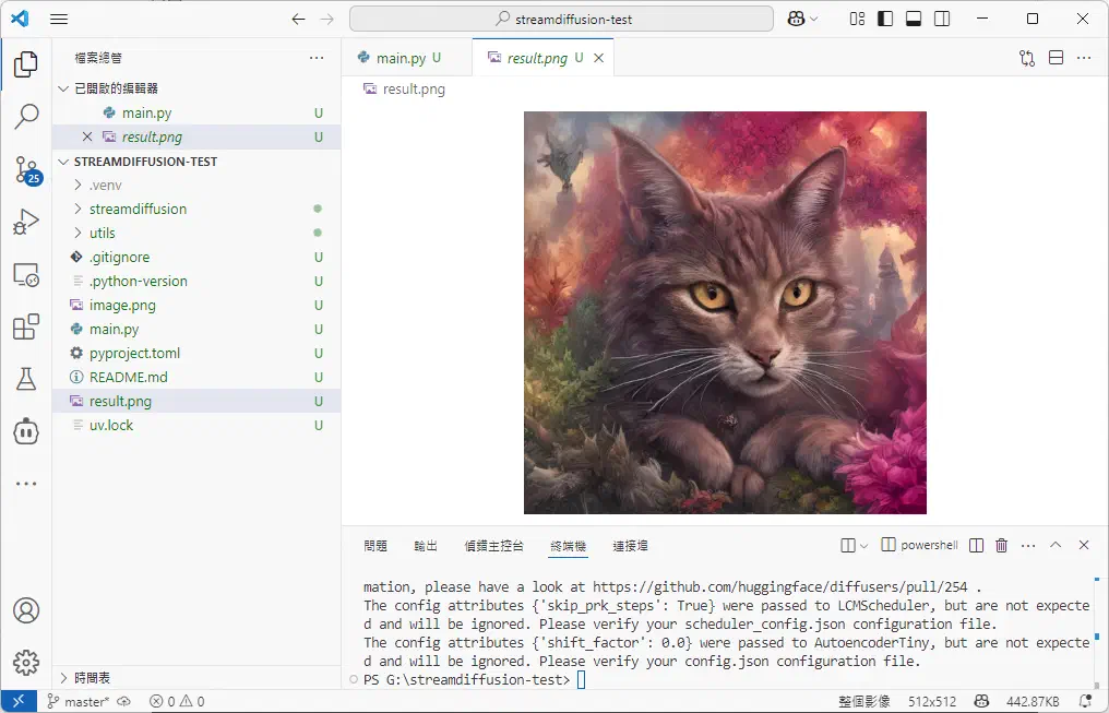 透過 StreamDiffusion 的 Txt2Img 生成結果